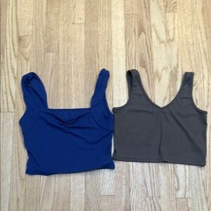 SHEIN Blue and Gray Crop Tops